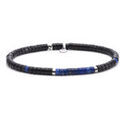 Bracelets Sixtystones Bracelet Perles Heishi 4mm Pierre Lapis -Large-20cm Argent&eacute; Grenoble
