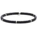 Bracelets Sixtystones Bracelet Perles Heishi 4mm Pierre En -Large-20cm Argent&eacute; Grenoble