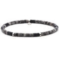 Bracelets sur Grenoble : Bracelets Sixtystones Bracelet Perles Heishi 4mm Pierre Jaspe -Large-20cm Argent&eacute;