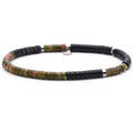Bracelets Sixtystones Bracelet Perles Heishi 4mm Pierre -Large-20cm Argent&eacute;