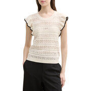 T-shirt Tom Tailor Pull SANS MANCHES Off white