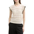 T-shirt Tom Tailor Pull SANS MANCHES Off white