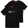 T-shirt Alpha Industries Alpha Label T-Shirt 2 Pack - black