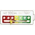Broches Clj Charles Le Jeune Pin's - My Social Battery Blanc Grenoble