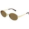 Lunettes de soleil Saint Laurent SL 692 Lunettes de soleil, Or/Marron, 55 mm Dor&eacute;