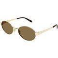 Lunettes sur Grenoble : Lunettes de soleil Saint Laurent SL 692 Lunettes de soleil, Or/Marron, 55 mm Dor&eacute;