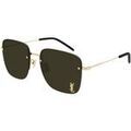 Lunettes sur Grenoble : Lunettes de soleil Saint Laurent SL 312 M Lunettes de soleil, Or/Marron, 58 mm Dor&eacute;