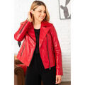 Vestes sur Grenoble : Veste Cityzen LYDIA AGNEAU PERLE ROUGE