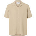 Chemises sur Grenoble : Chemise Selected Sal Relax Fit Overhemd Oatmeal