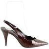 Chaussures escarpins Saint Laurent Talons en cuir verni marron