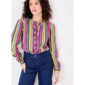 Chemises sur Grenoble : Chemise La Fiancee Du Mekong Chemise brod&eacute;e gaze de coton bio ENOLA Multicolore
