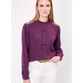 Chemises sur Grenoble : Chemise La Fiancee Du Mekong Chemise volant&eacute;e brod&eacute;e gaze de coton bio ENOLA Violet