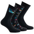 Chaussettes sur Grenoble : Chaussettes Kindy Lot de 3 paires de mi-chaussettes en coton motifs &eacute;t&eacute; Noir