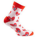 Chaussettes sur Grenoble : Chaussettes Kindy Socquette imprim&eacute;e coeurs en viscose de bambou Rose