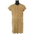 Robe courte Gerard Darel Robe en cuir marron