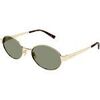 Lunettes de soleil Saint Laurent SL 692 Lunettes de soleil, Or/Vert, 55 mm Dor&eacute;