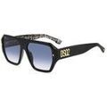 Lunettes sur Grenoble : Lunettes de soleil Dsquared D2 0128/S Lunettes de soleil, Noir/Bleu, 58 mm