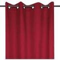 Linge de maison sur Grenoble : Rideaux, stores Stof Rideau nelson rouge tamisant &agrave; oeillets Rouge 135x240 cm. . Maison & D&eacute;co > Rideaux, stores.