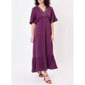 Robe La Fiancee Du Mekong Robe longue &eacute;vas&eacute;e gaze de coton bio PEARL Violet