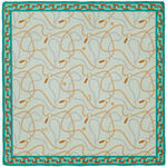 Echarpe Le Parmentier Chain Pearls Square Green