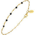 Bracelets Orusbijoux Bracelet Argent Dor&eacute; Pierres Naturelles Spinelle Noires Dor&eacute;