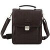 Pochette Hexagona Sacoche cuir ref_47993 Marron Fonc&eacute; 28*23*10 Marron