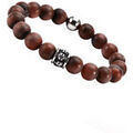 Bracelets Sixtystones Bracelet Oeil de Tigre Rouge T&ecirc;te de -Large-20cm Rouge Grenoble