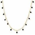 Collier Orusbijoux Collier Argent Dor&eacute; Petites Gouttes Perles Spinelle Noire Dor&eacute; Grenoble