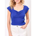 Tee-shirts sur Grenoble : T-shirt La Fiancee Du Mekong T-shirt col r&eacute;tro coton bio FELICIE Bleu