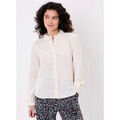 Chemises sur Grenoble : Chemise La Fiancee Du Mekong Chemise volant&eacute;e brod&eacute;e gaze de coton bio ENOLA Beige