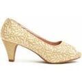 Chaussures &agrave; talons femme sur Grenoble : Chaussures escarpins Montevita 92337 Dor&eacute;