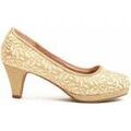 Chaussures &agrave; talons femme sur Grenoble : Chaussures escarpins Montevita 92339 Dor&eacute;