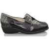 Mocassins Sana Pies La sant&eacute; des pieds des mocassins en cuir verni &agrave; l'aise Noir