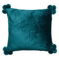 Linge de maison sur Grenoble : Housses de coussins Vivaraise TENDER POMPONS Bleu 45x45 cm. Housse de coussin d&eacute;houssable.. Maison & D&eacute;co > Housses de coussins.