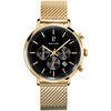 Montre Pierre Lannier Montre Homme BARON Noir Acier milanais Dor&eacute; Noir