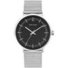 Montre Pierre Lannier Montre Homme GAIUS Noir Acier milanais Argent&eacute; Noir