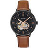 Montre Pierre Lannier Montre Homme TRIO Noir Cuir Brun