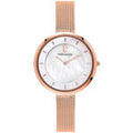 Femmes sur Grenoble : Montre Pierre Lannier Montre Femme LIBERTY Blanc Acier milanais Dor&eacute;-rose Blanc