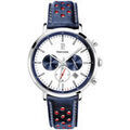 Hommes sur Grenoble : Montre Pierre Lannier Montre Homme BARON Blanc Cuir perfor&eacute; Bleu Blanc