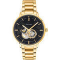 Hommes sur Grenoble : Montre Pierre Lannier Montre Homme TRIO Noir Acier Dor&eacute; Noir