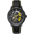 Hommes sur Grenoble : Montre Pierre Lannier Montre Homme PADDOCK Jaune Cuir perfor&eacute; Noir Jaune