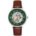 Hommes sur Grenoble : Montre Pierre Lannier Montre Homme AUTOMATIC Vert Cuir Brun