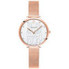 Montre Pierre Lannier Montre Femme COEUR BATTANT Blanc Acier milanais Dor&eacute;-rose Blanc