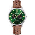 Hommes sur Grenoble : Montre Pierre Lannier Montre Homme ESSENTIAL Vert Cuir perfor&eacute; Brun Vert