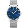 Hommes sur Grenoble : Montre Pierre Lannier Montre Homme ESSENTIAL Bleu Acier milanais Argent&eacute; Bleu