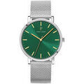 Hommes sur Grenoble : Montre Pierre Lannier Montre Homme ESSENTIAL Vert Acier milanais Argent&eacute; Vert