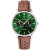 Montre Pierre Lannier Coffret Homme ESSENTIAL Vert Cuir perfor&eacute; Brun Vert