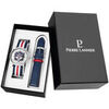 Montre Pierre Lannier Coffret Homme &Eacute;LYS&Eacute;E Argent&eacute; Cuir Bleu Argent&eacute;