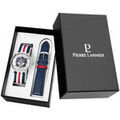 Hommes sur Grenoble : Montre Pierre Lannier Coffret Homme &Eacute;LYS&Eacute;E Argent&eacute; Cuir Bleu Argent&eacute;