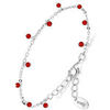 Bracelets Orusbijoux Bracelet Argent Rhodi&eacute; Perles Pierre Onyx Rouge Argent&eacute;